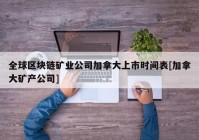 全球区块链矿业公司加拿大上市时间表[加拿大矿产公司]